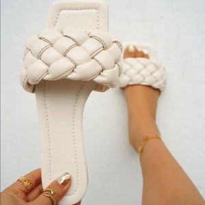 braided slide sandals
